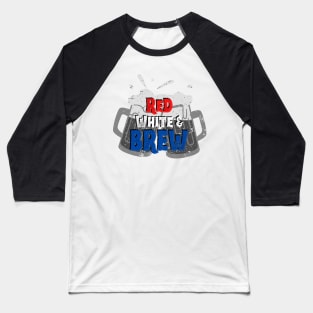 Red White & Brew (USA) Baseball T-Shirt